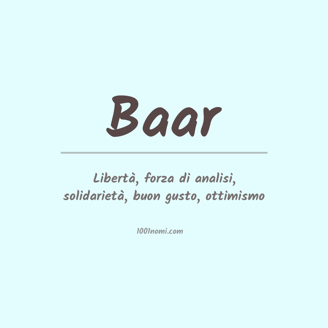 Significato del nome Baar