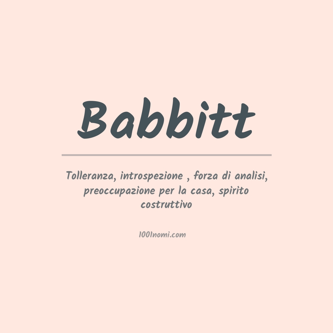 Significato del nome Babbitt