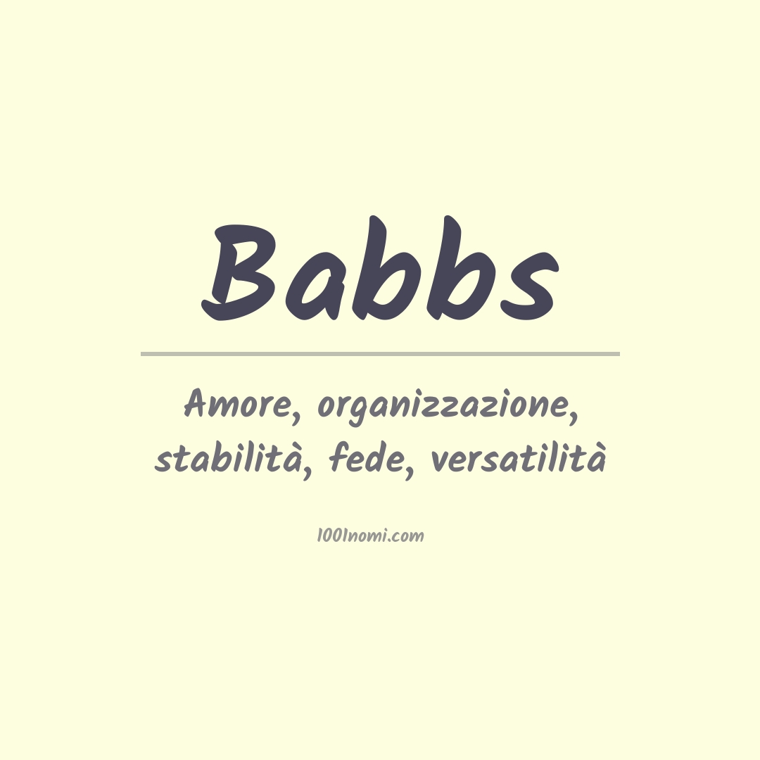 Significato del nome Babbs