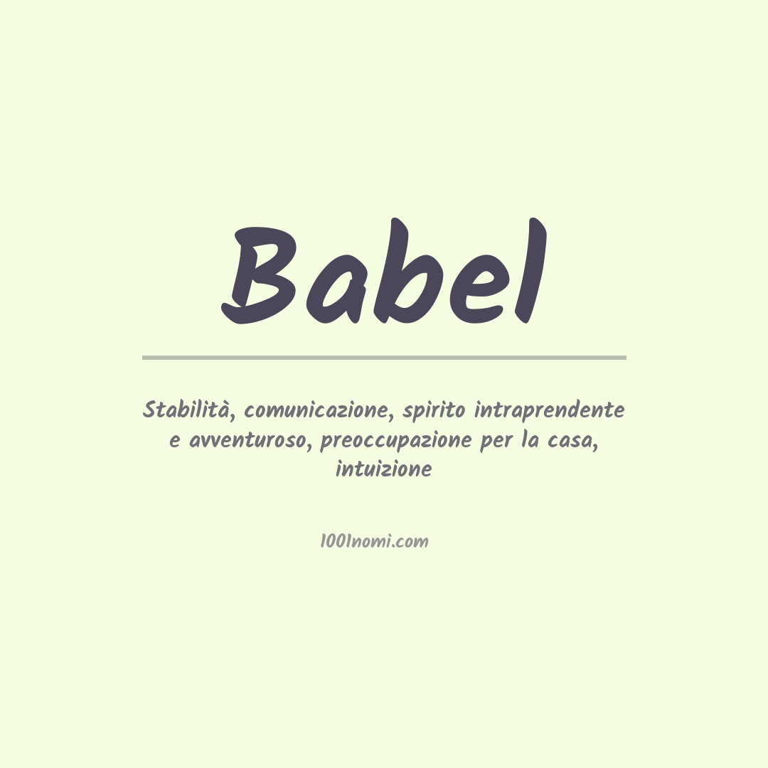 Significato del nome Babel