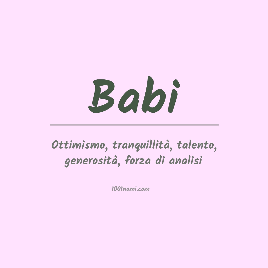 Significato del nome Babi