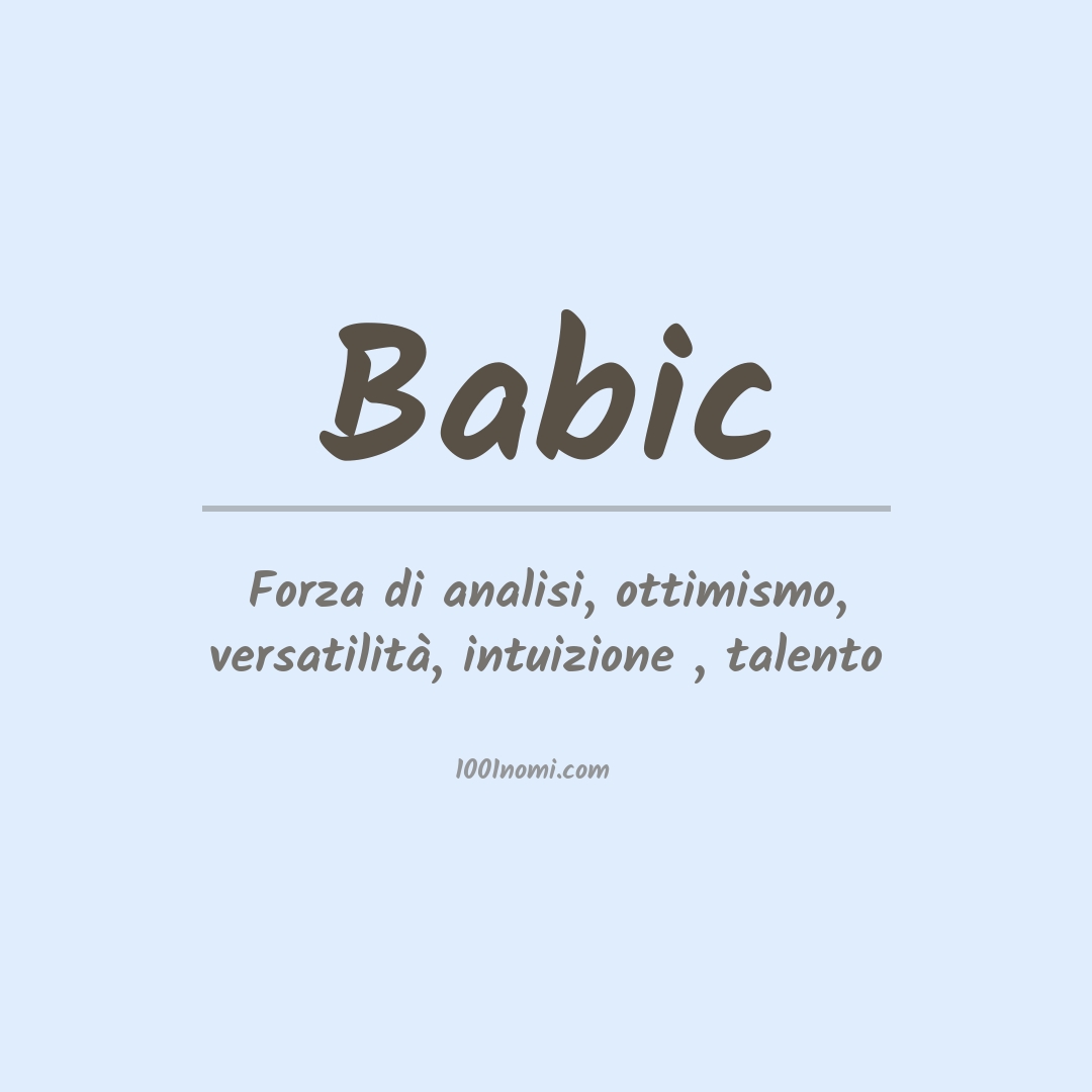 Significato del nome Babic