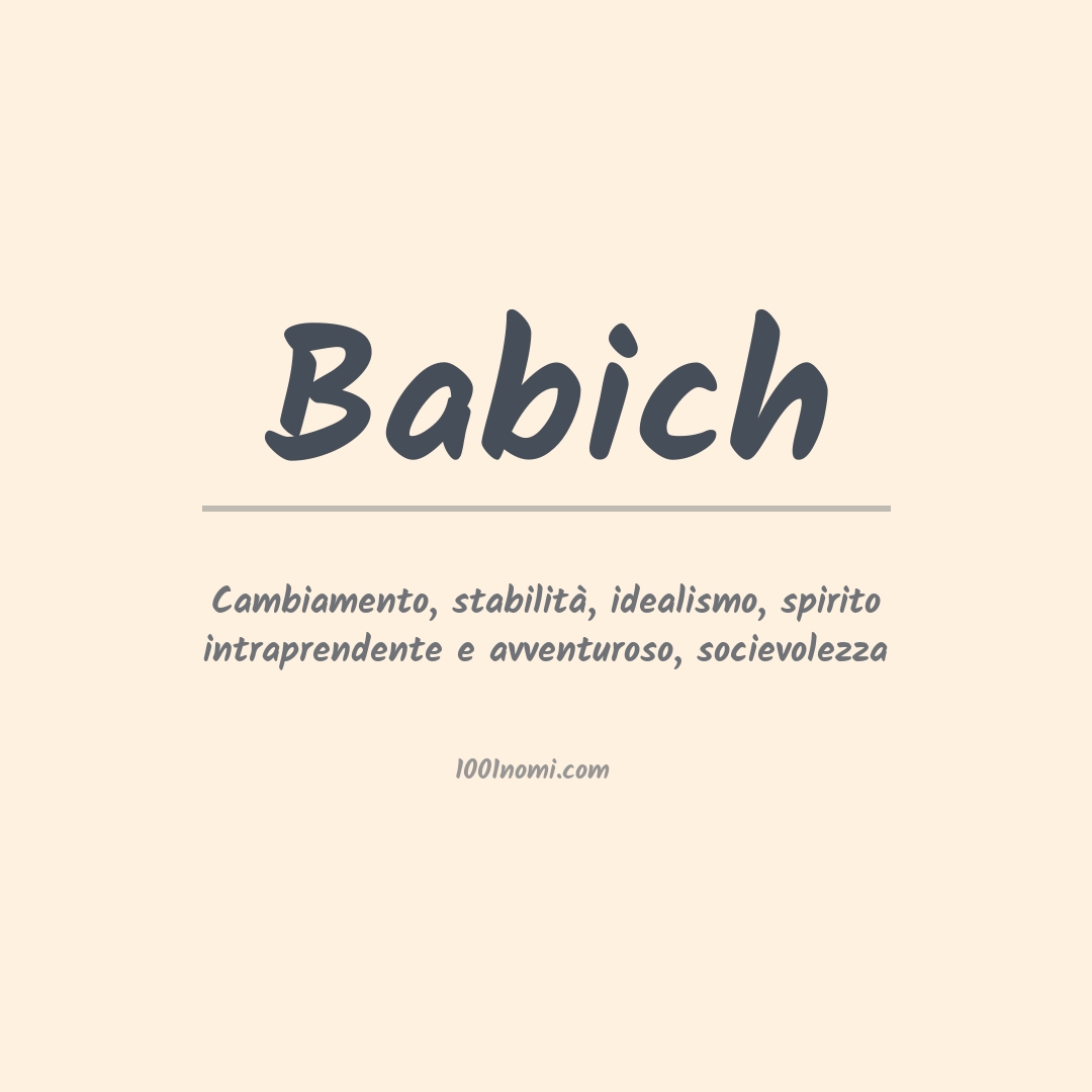 Significato del nome Babich