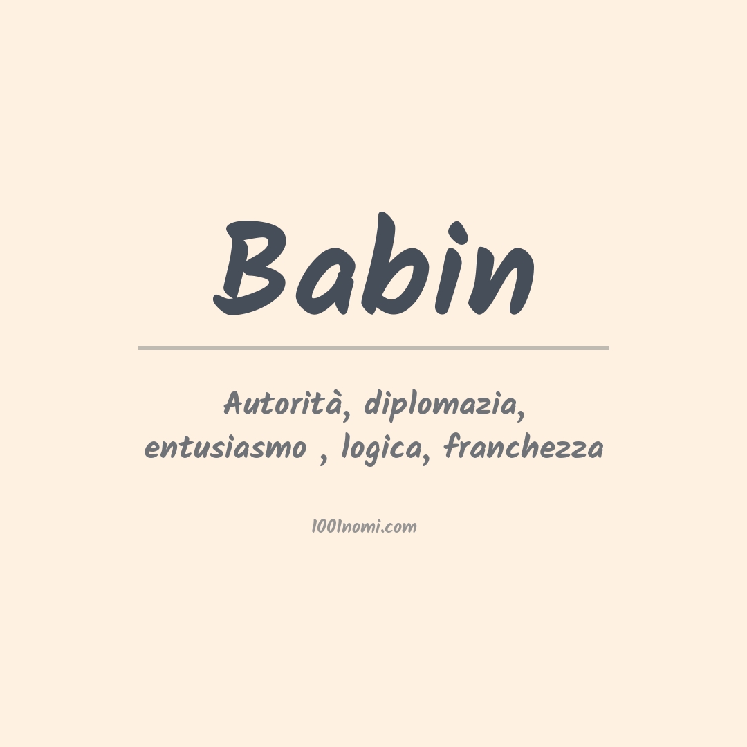 Significato del nome Babin