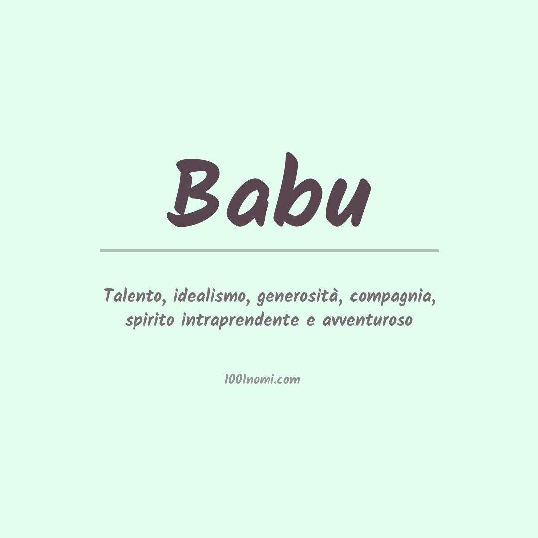 Significato del nome Babu
