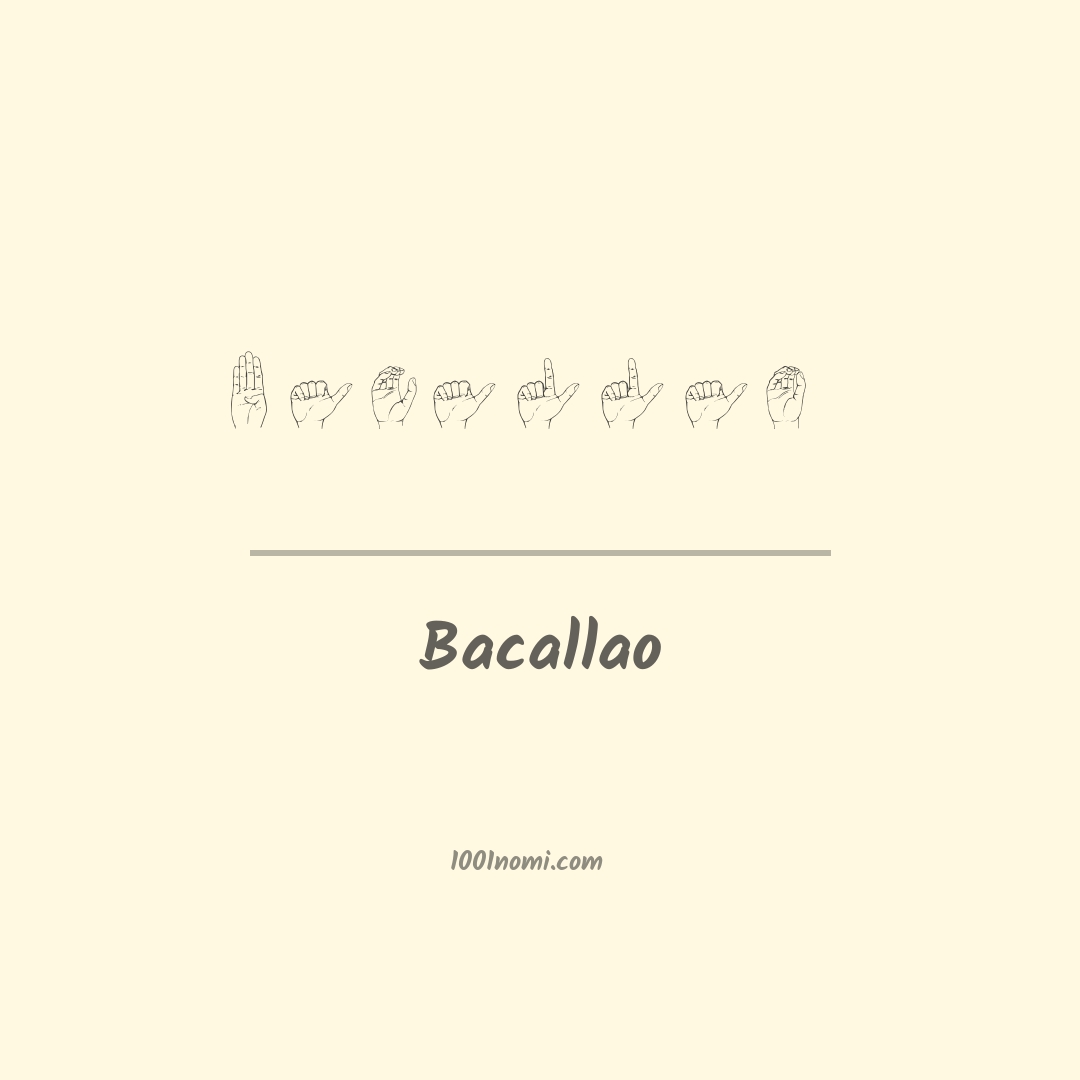Bacallao nella lingua dei segni