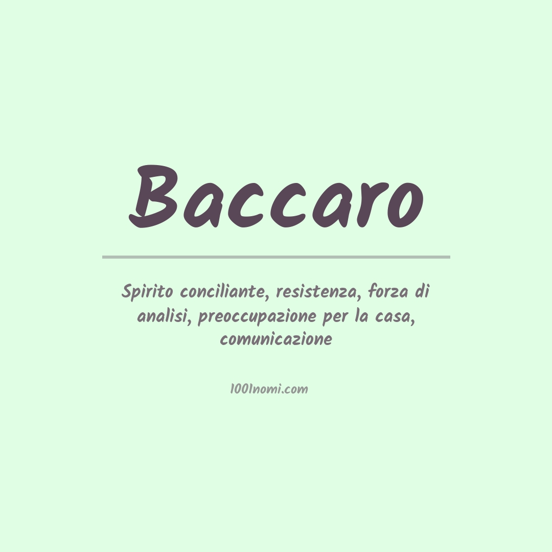 Significato del nome Baccaro