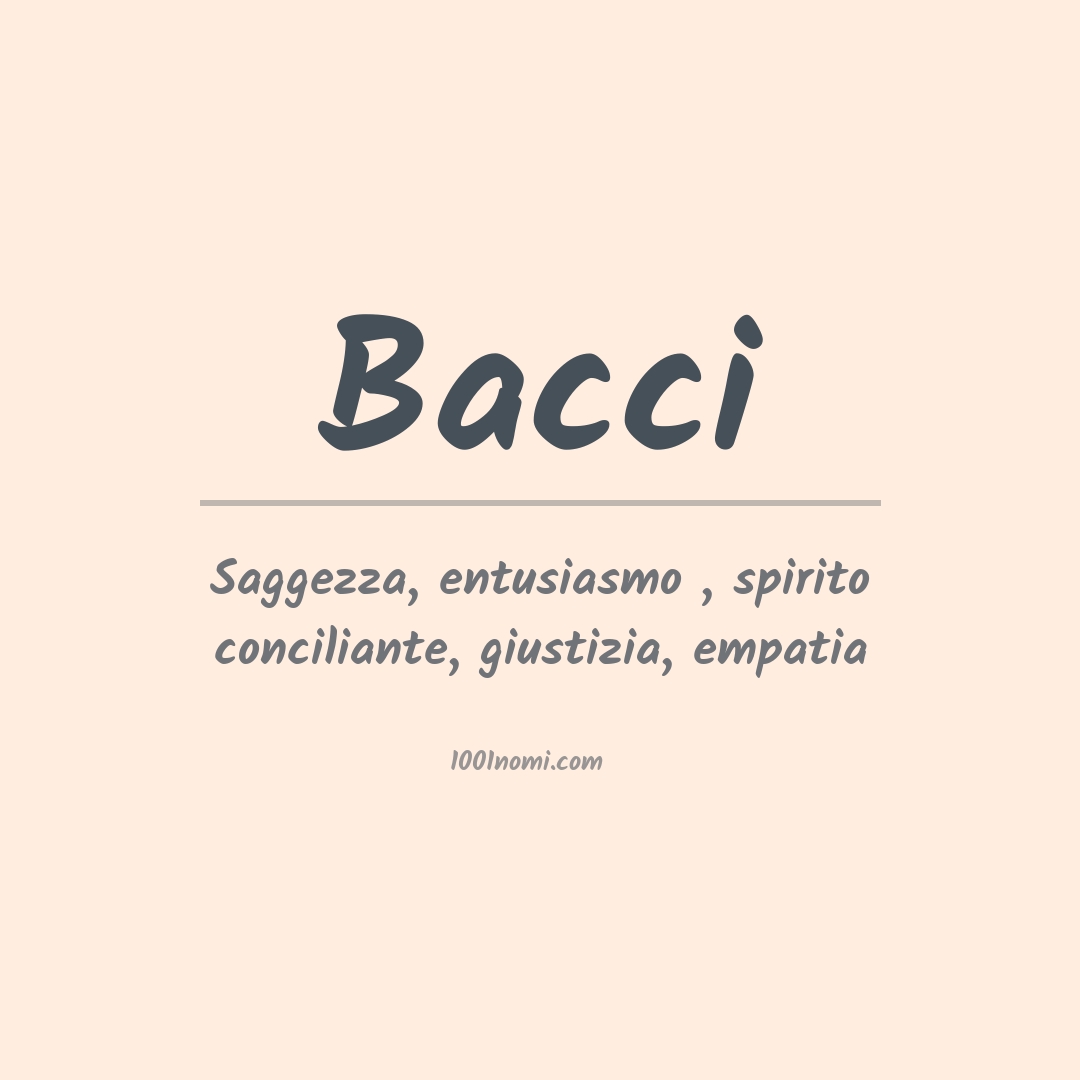 Significato del nome Bacci