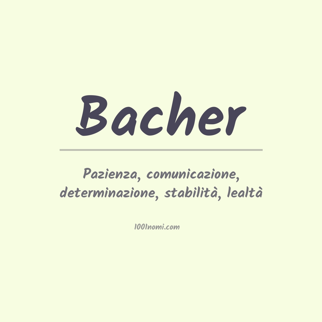 Significato del nome Bacher