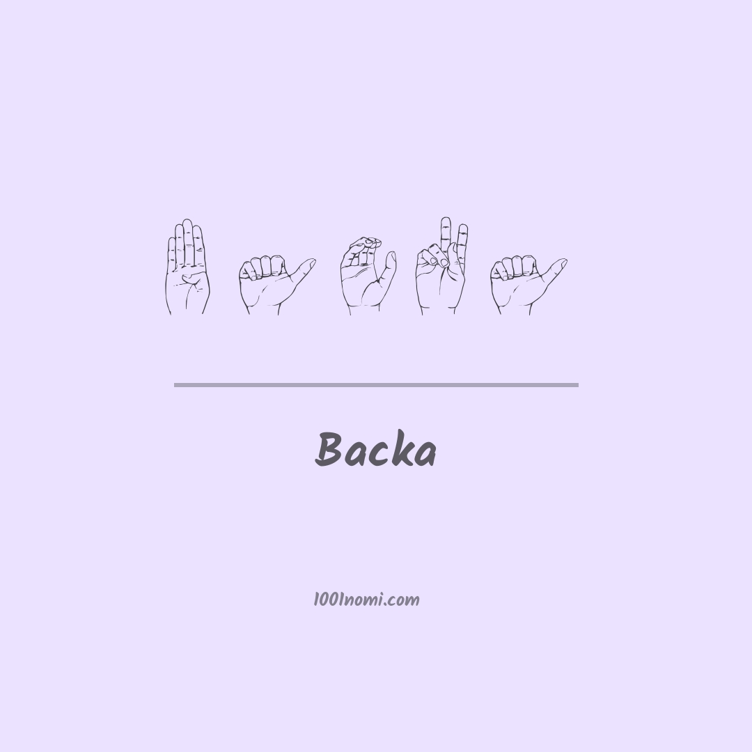 Backa nella lingua dei segni