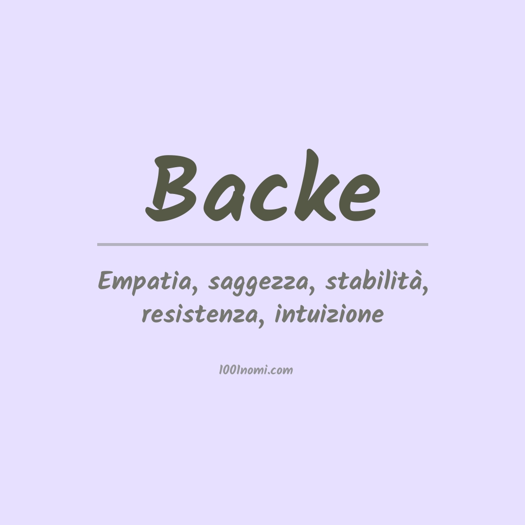 Significato del nome Backe