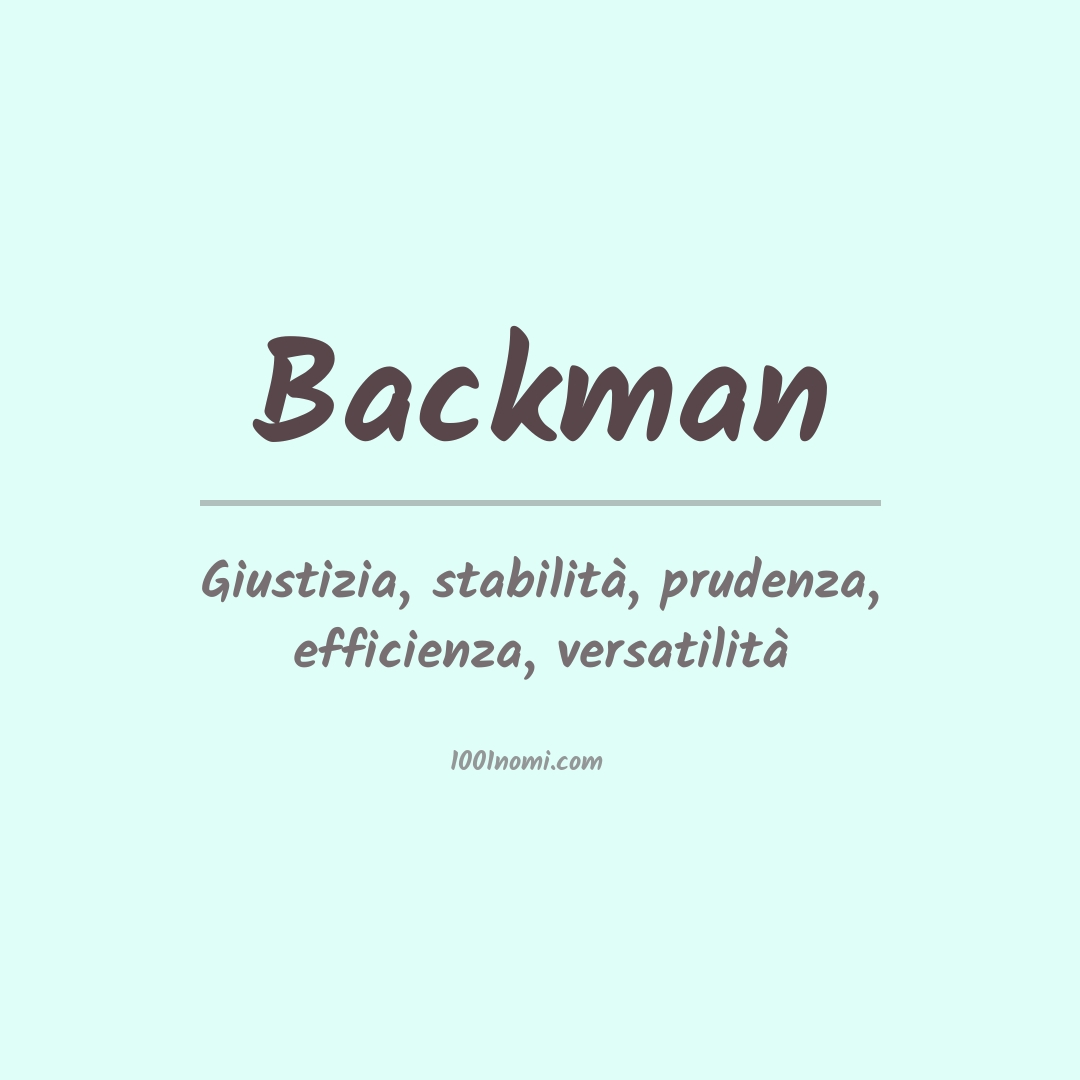 Significato del nome Backman