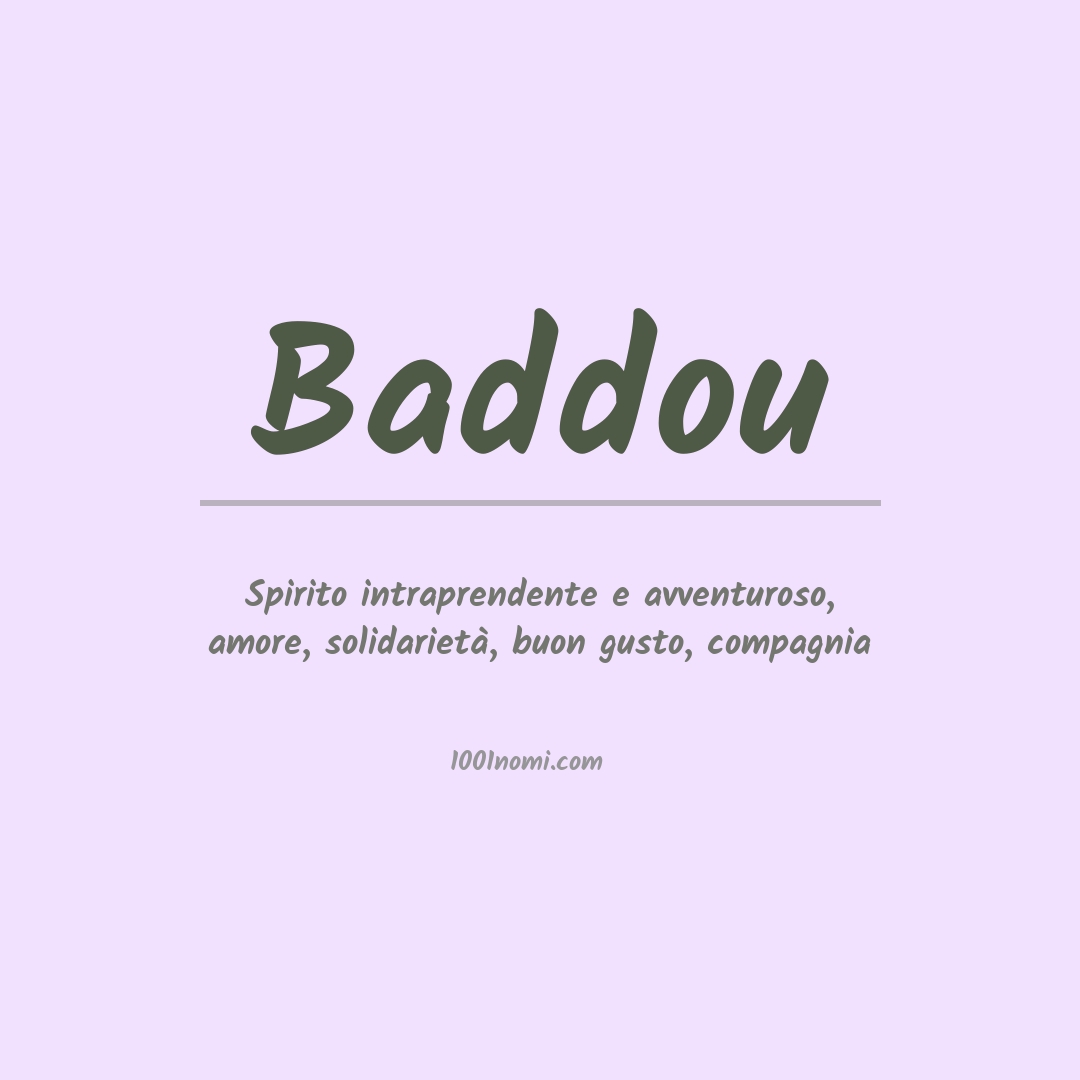 Significato del nome Baddou Significato del nome Baddou