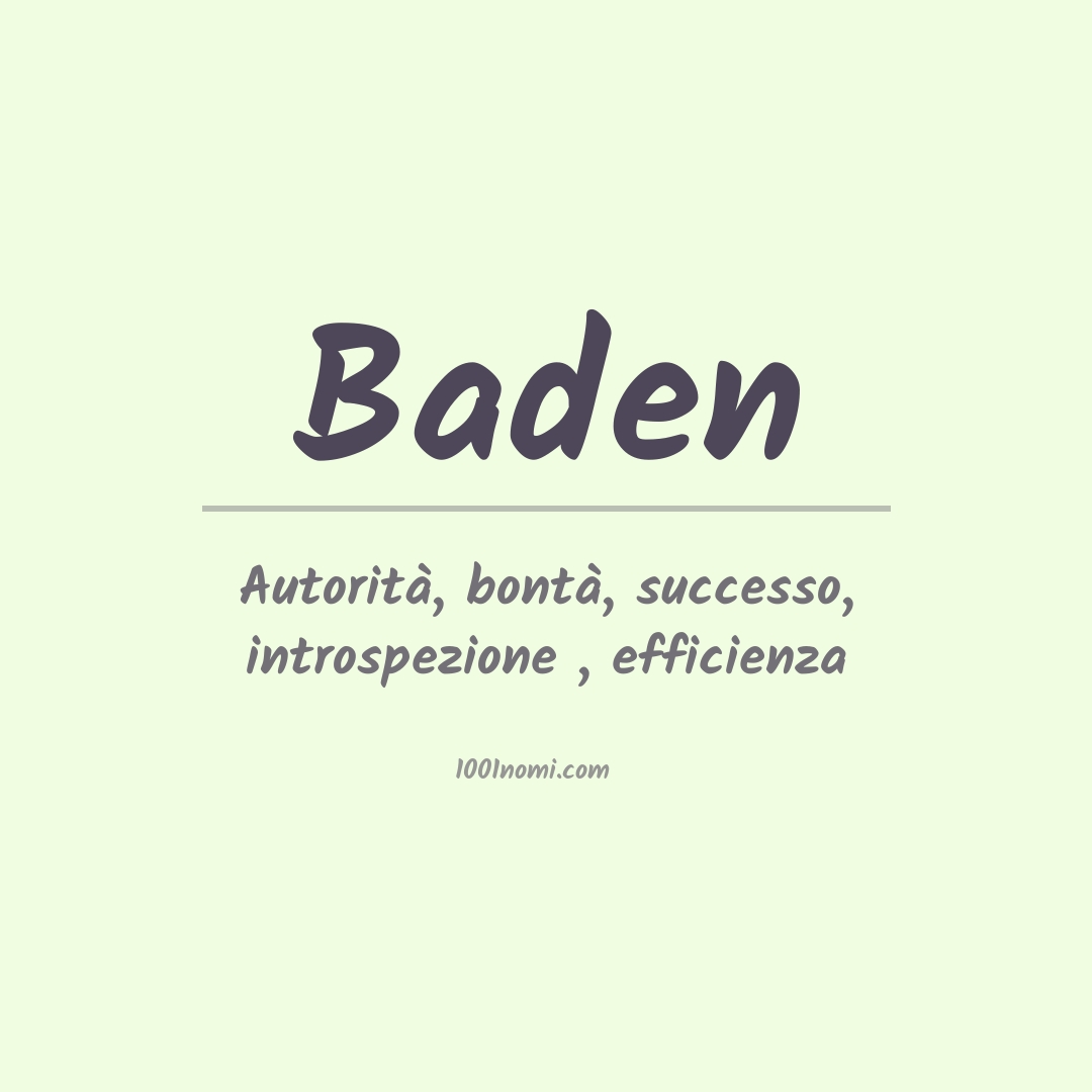 Significato del nome Baden Significato del nome Baden