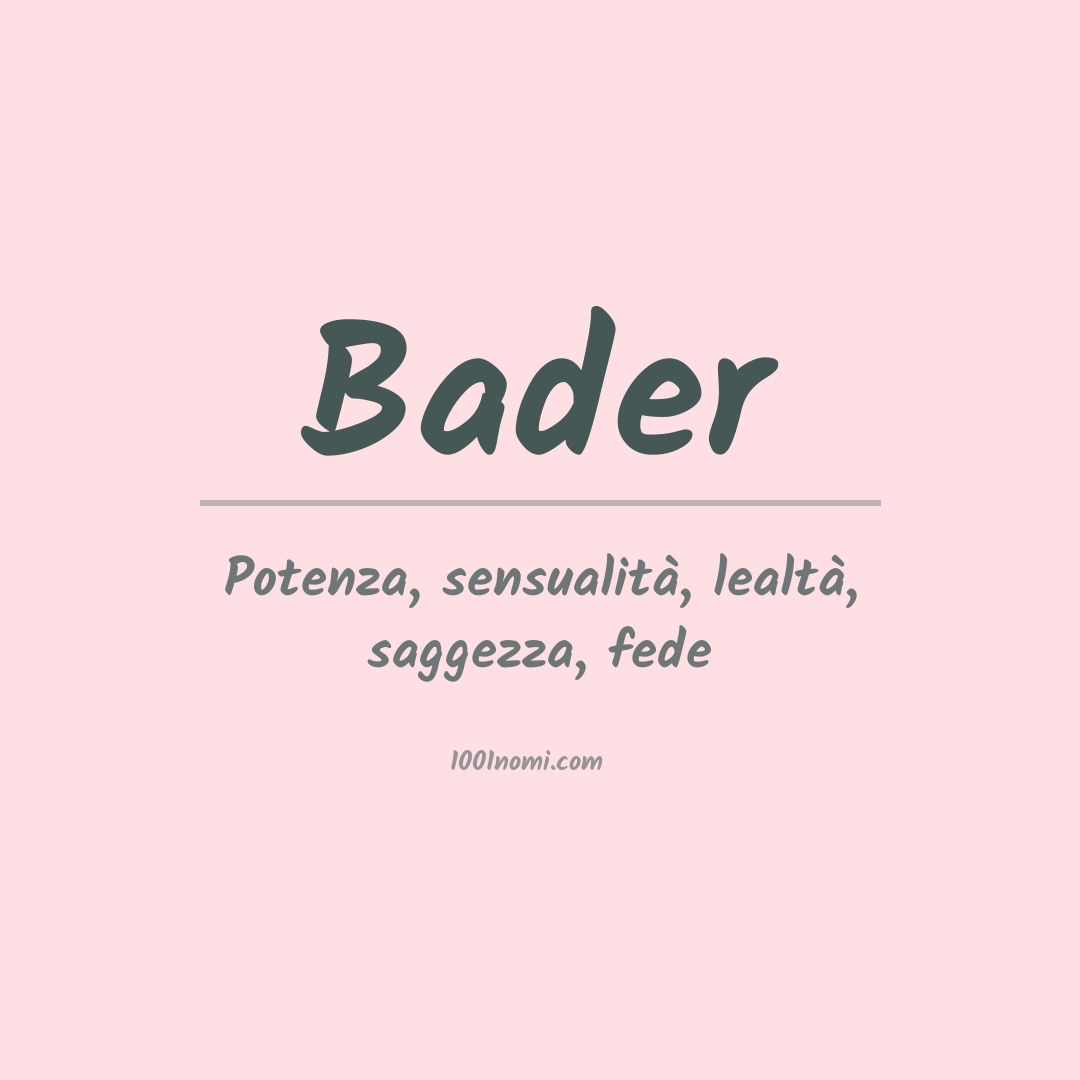 Significato del nome Bader