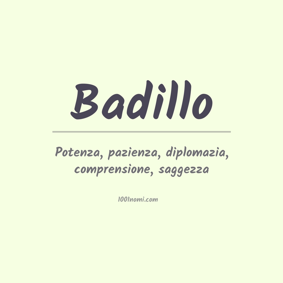 Significato del nome Badillo