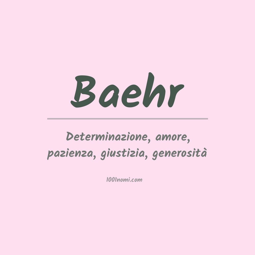 Significato del nome Baehr