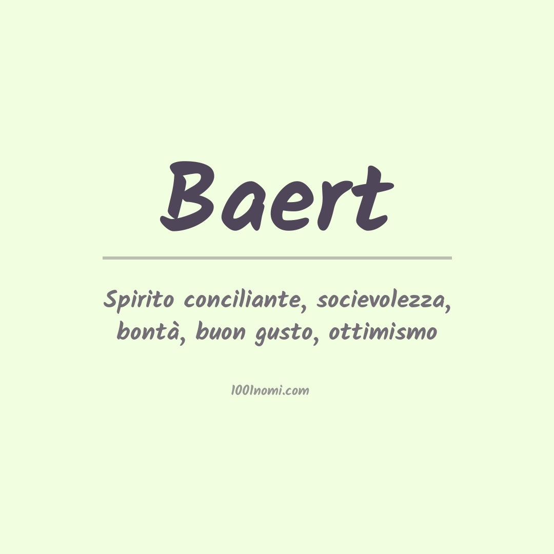 Significato del nome Baert