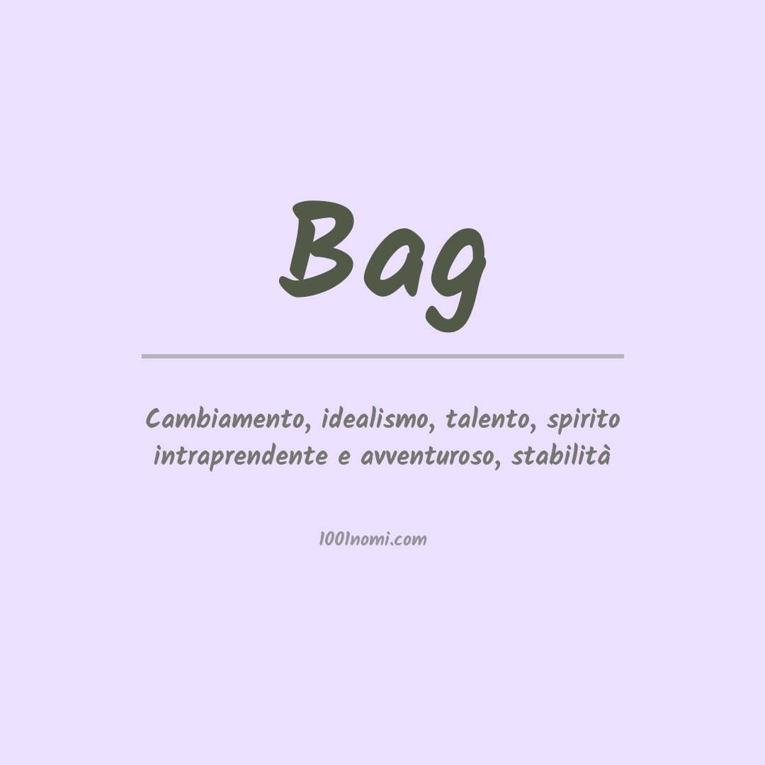Significato del nome Bag