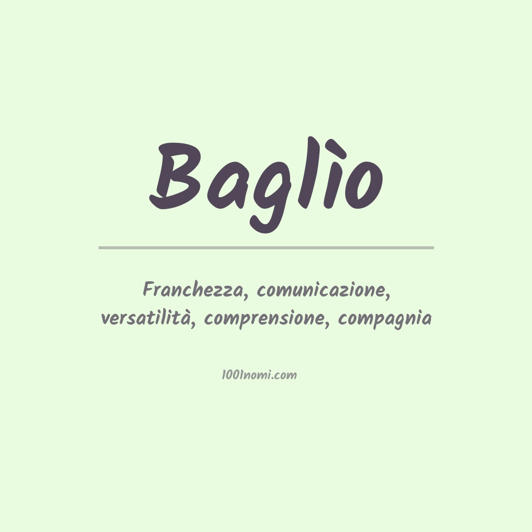 Significato del nome Baglìo