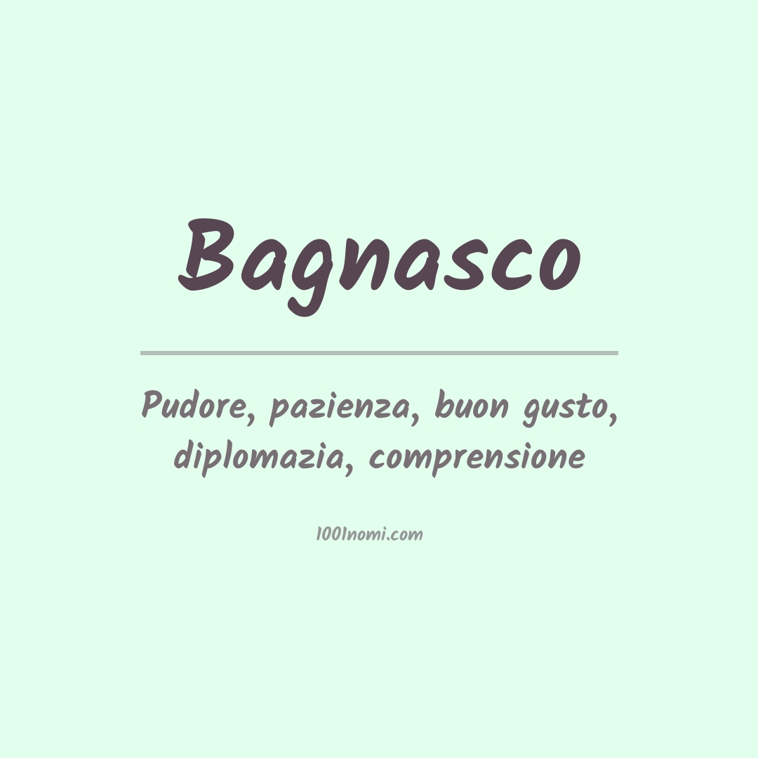 Significato del nome Bagnasco