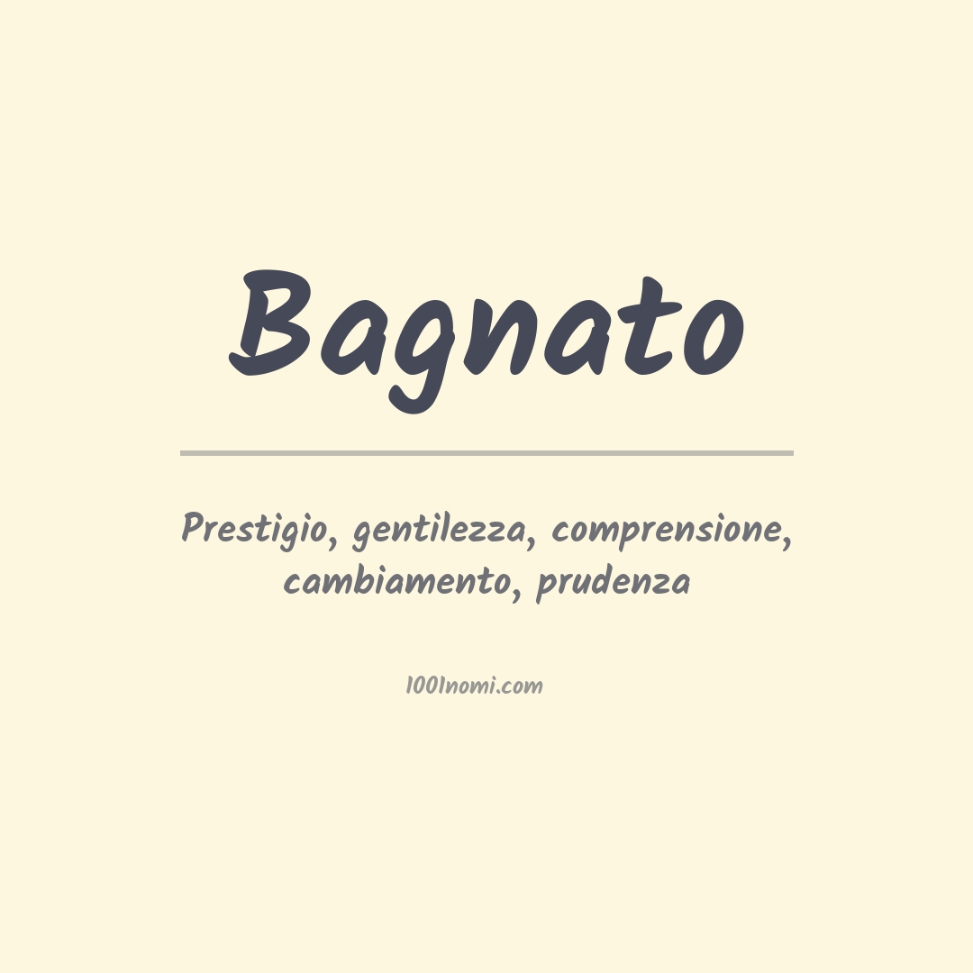 Significato del nome Bagnato