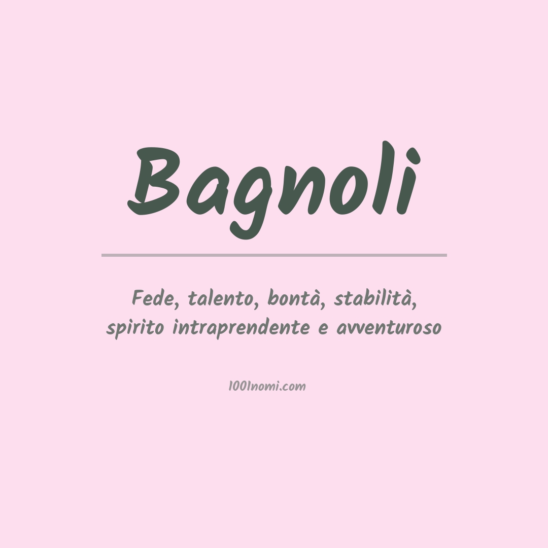 Significato del nome Bagnoli