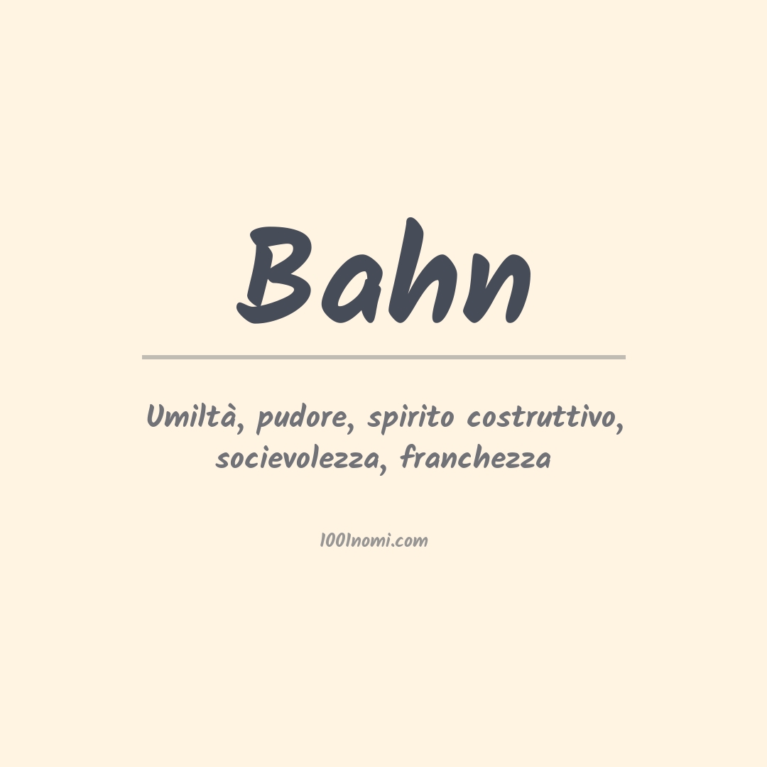 Significato del nome Bahn