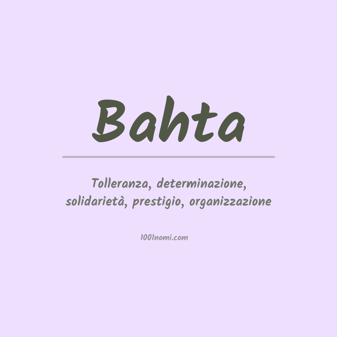 Significato del nome Bahta Significato del nome Bahta