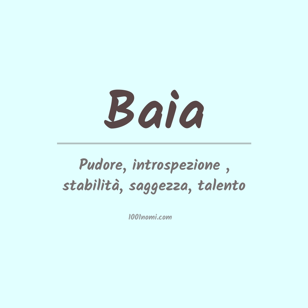 Significato del nome Baia