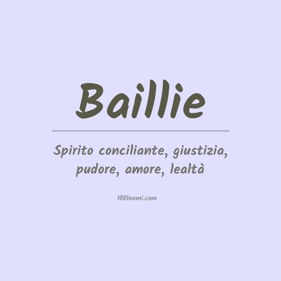 Significato del nome Baillie