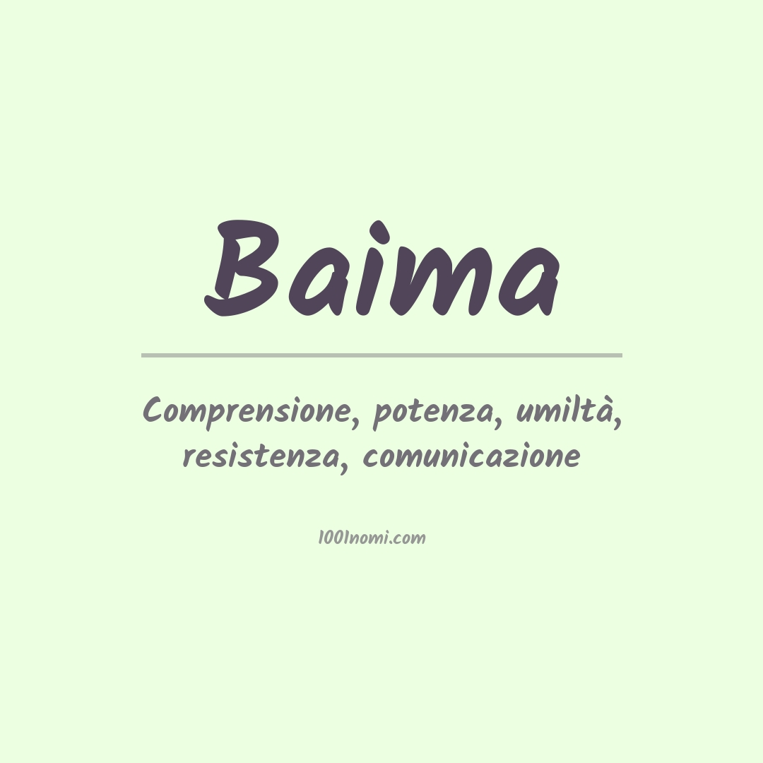 Significato del nome Baima