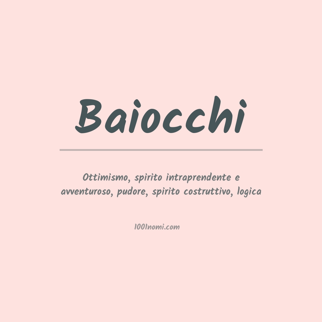 Significato del nome Baiocchi