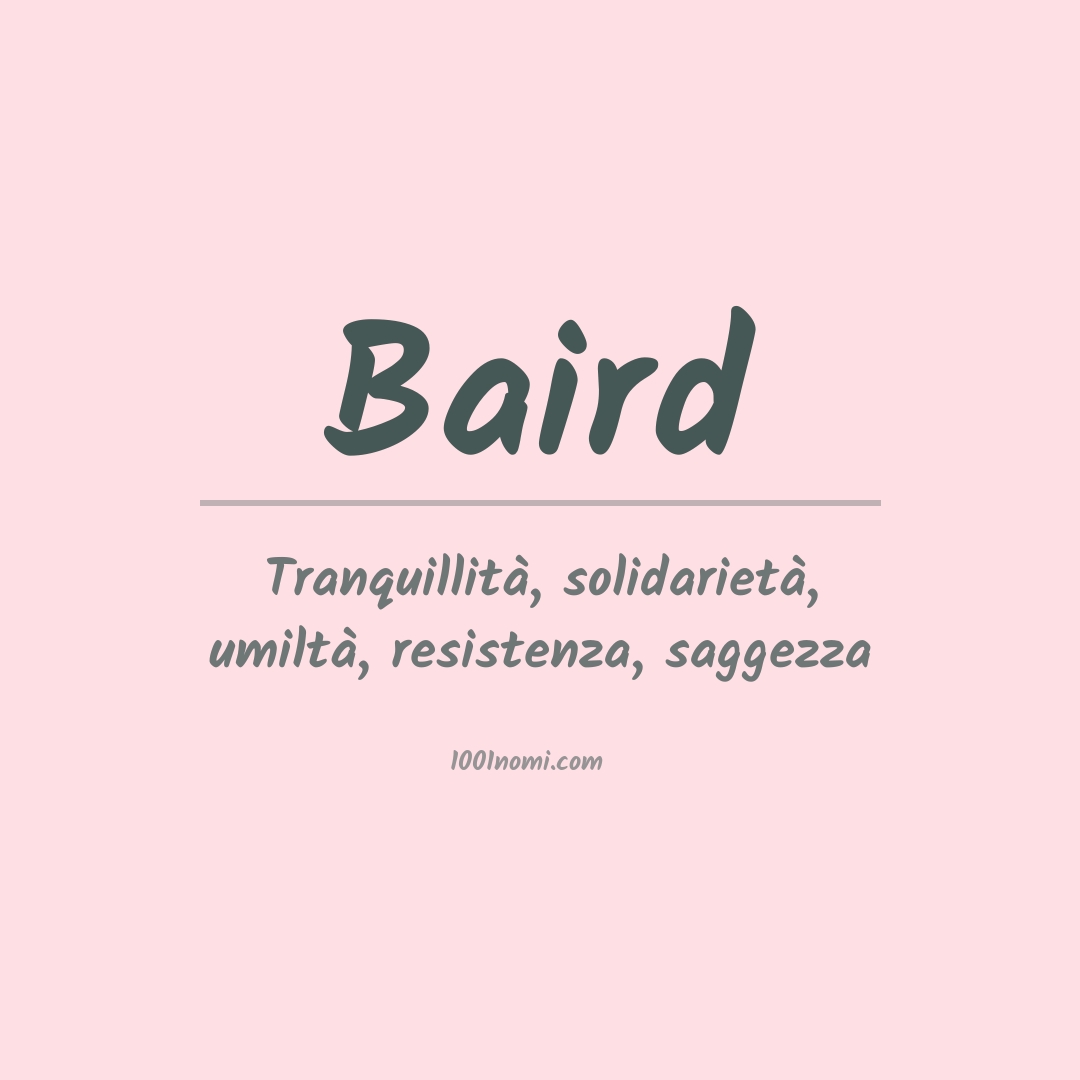 Significato del nome Baird