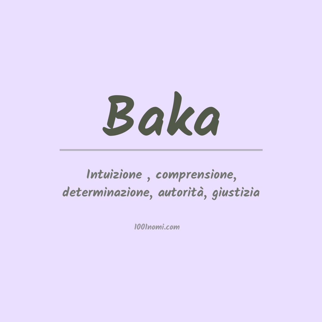 Significato del nome Baka