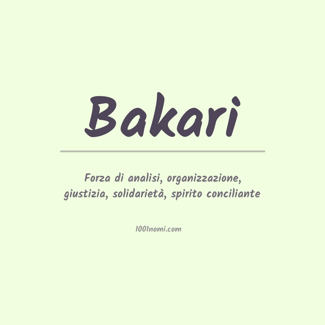 Significato del nome Bakari