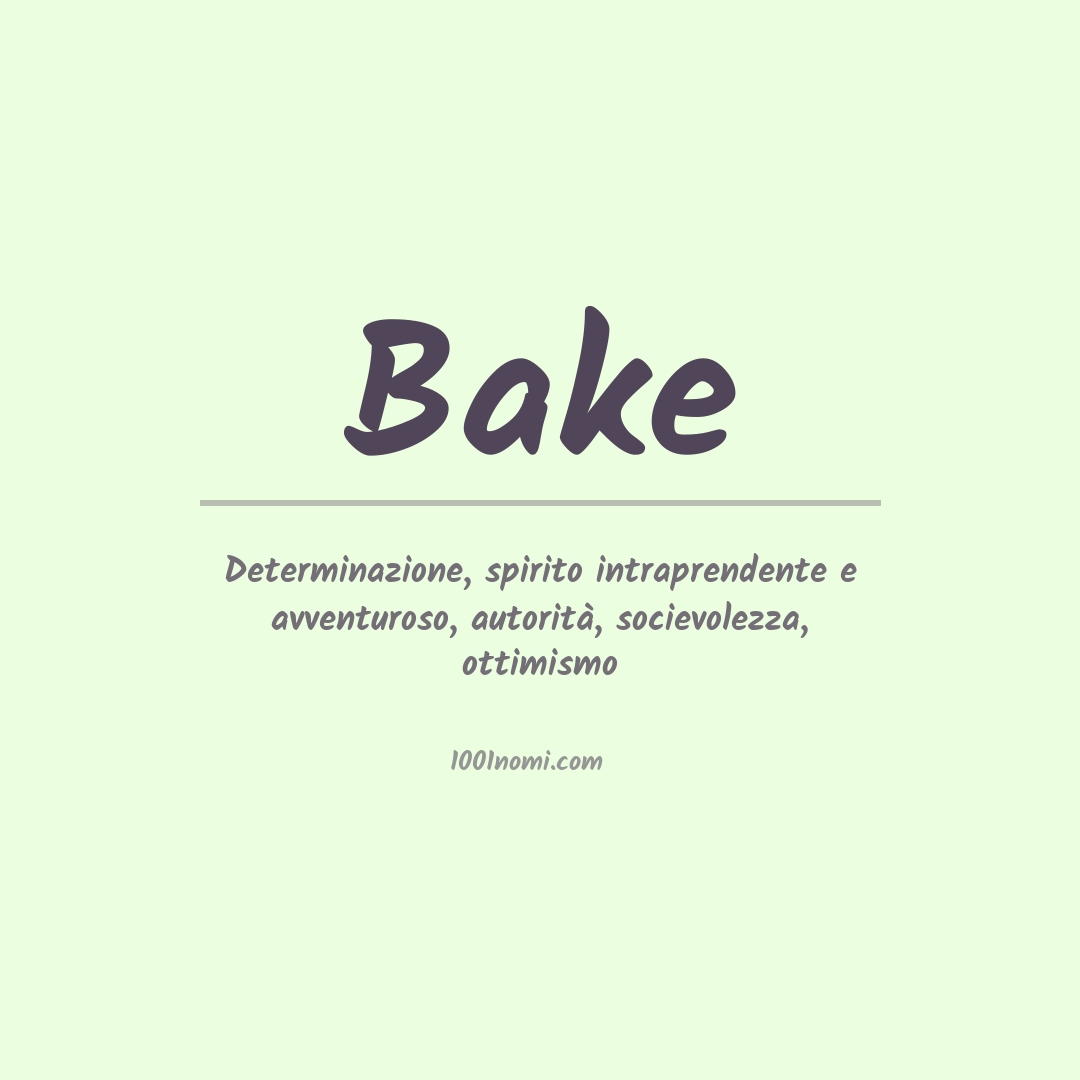 Significato del nome Bake
