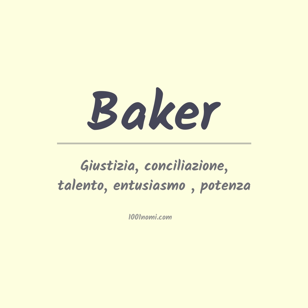 Significato del nome Baker