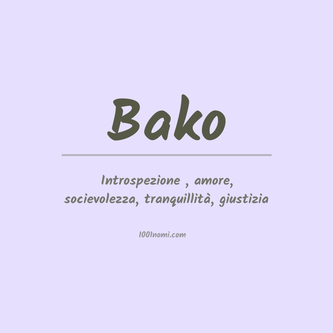 Significato del nome Bako