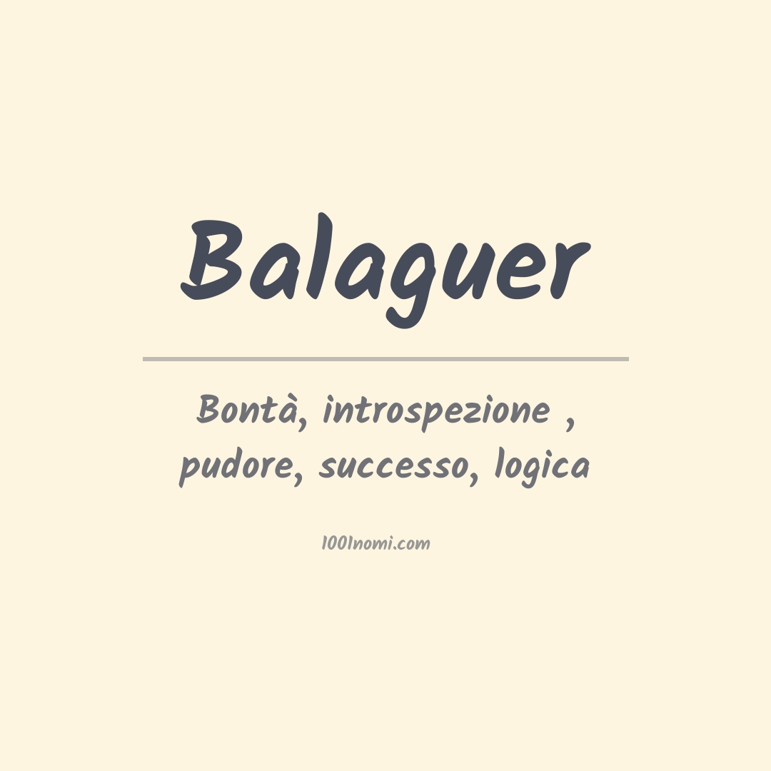 Significato del nome Balaguer