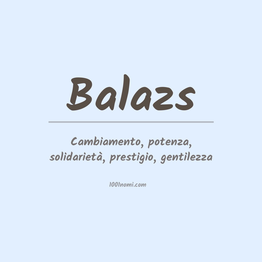 Significato del nome Balazs