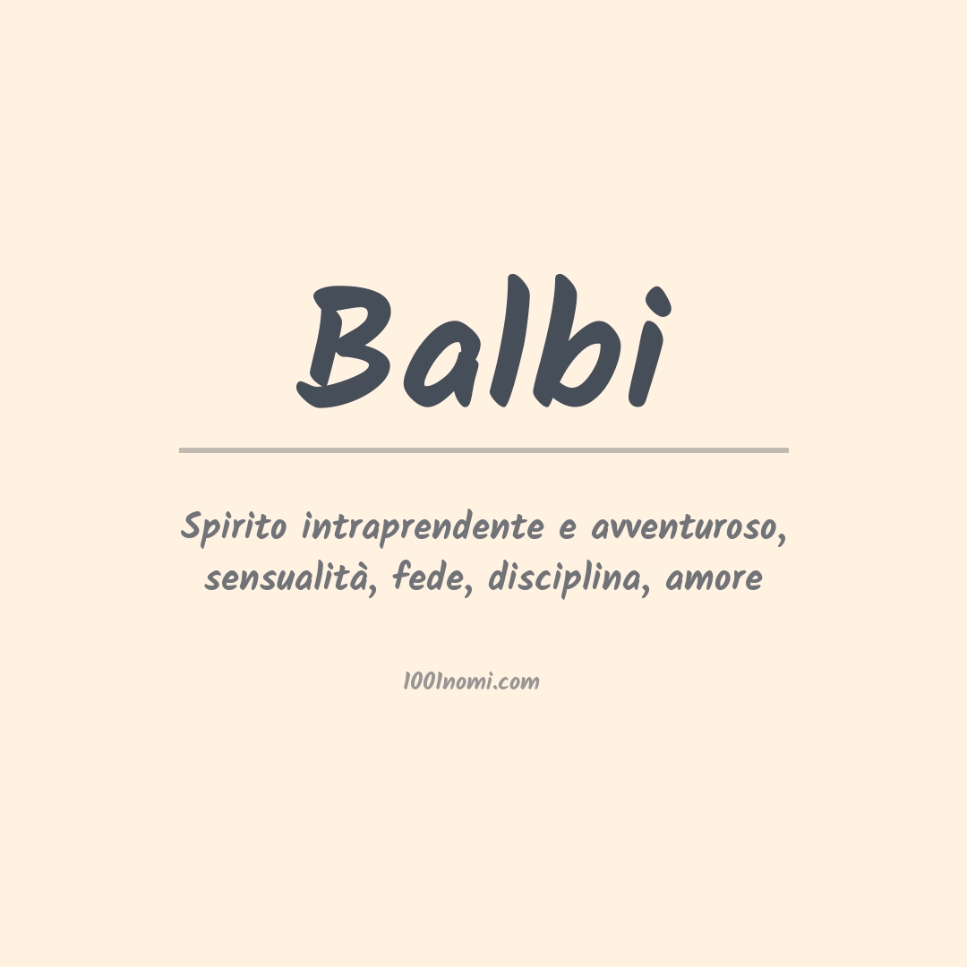 Significato del nome Balbi