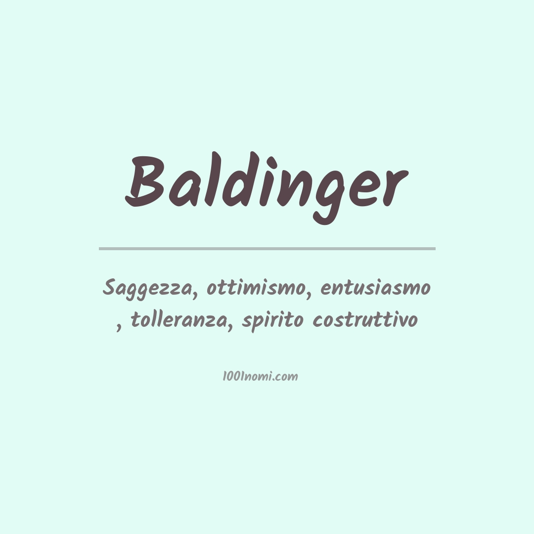 Significato del nome Baldinger