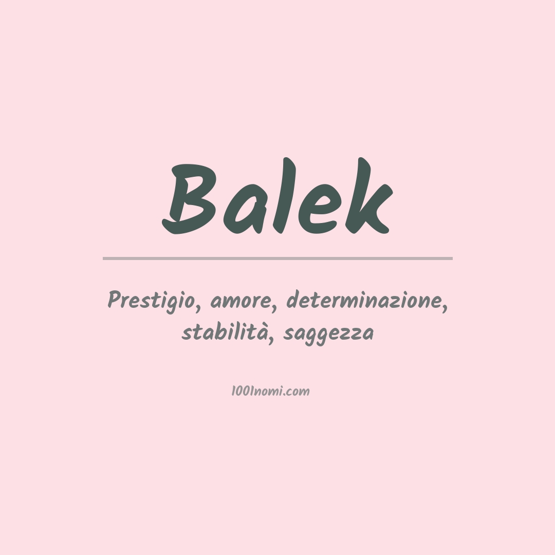 Significato del nome Balek