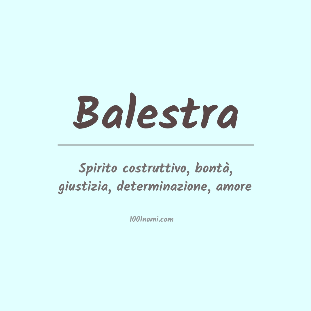 Significato del nome Balestra