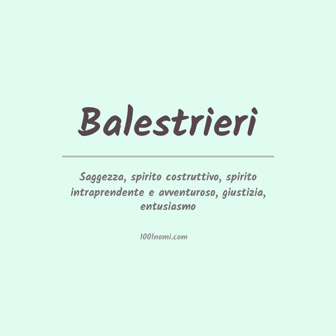 Significato del nome Balestrieri