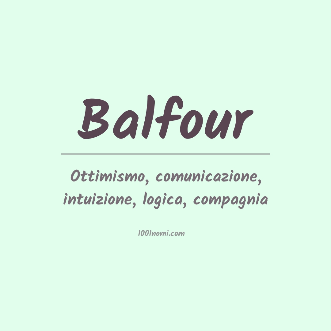 Significato del nome Balfour