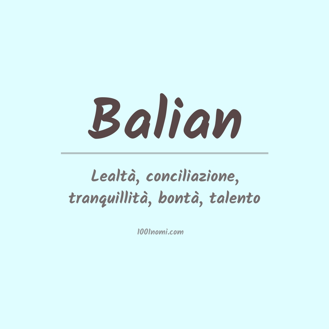 Significato del nome Balian