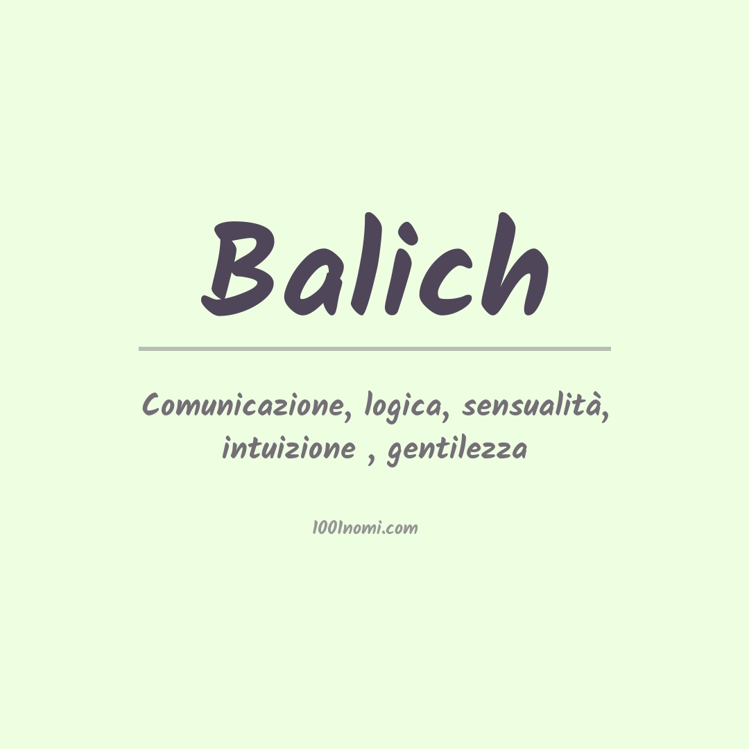 Significato del nome Balich