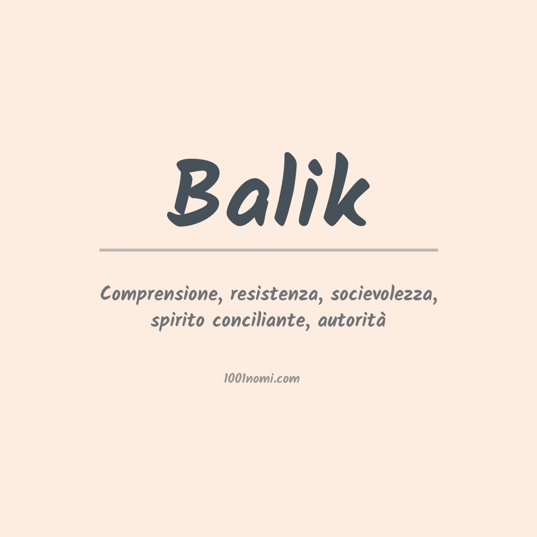 Significato del nome Balik